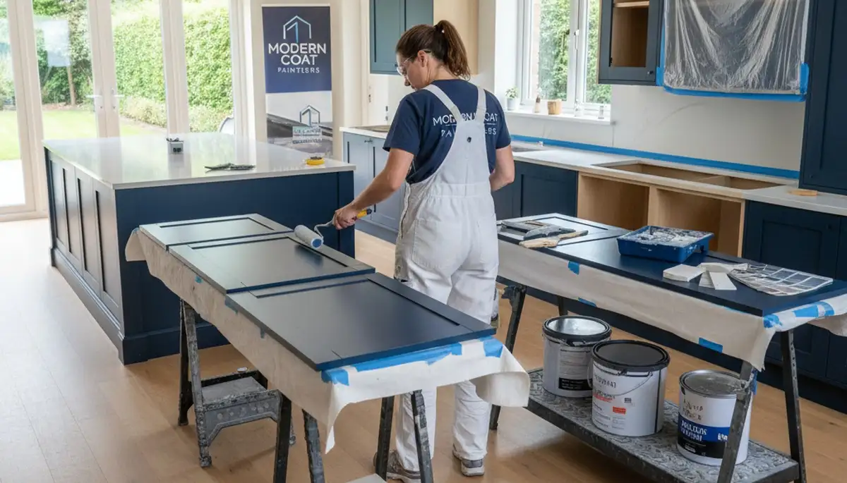Professional cabinet painting in Indianapolis IN kitchen with smooth, durable finishes