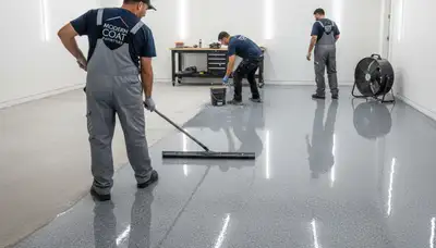 Professional epoxy floor coating in Indianapolis, IN for garages and basements by expert painters