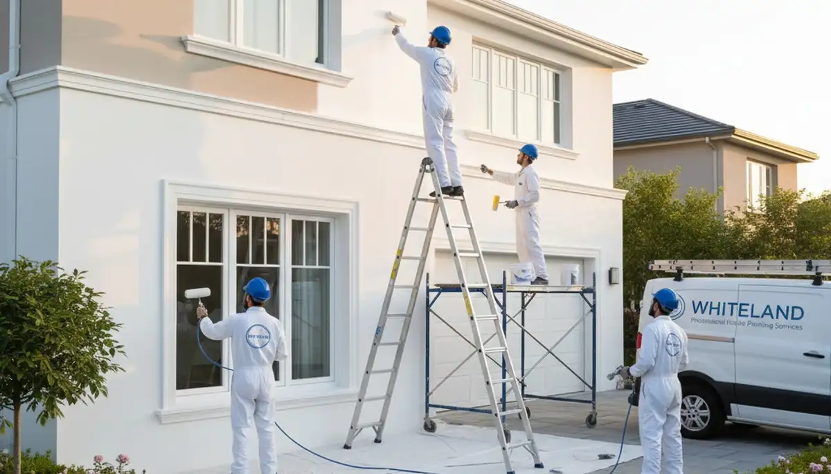 Professional house painters finishing exterior siding in Indianapolis IN