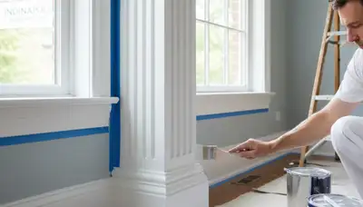 Professional interior trim painting with crisp lines in an Indianapolis, IN home by expert painters