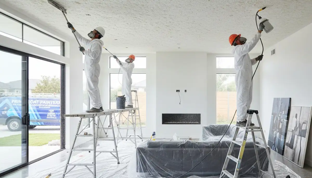 Professional popcorn ceiling removal and smooth ceiling finish in Indianapolis, IN home interior