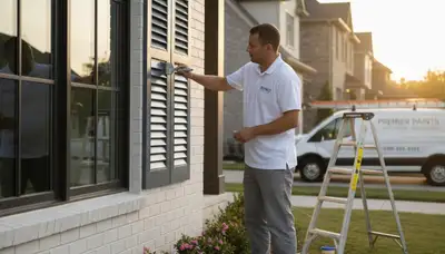 Professional shutter painting on Indianapolis home exterior by expert local painters