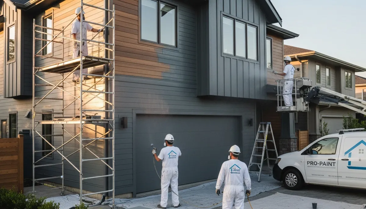 Professional siding painting by house painters in Indianapolis, IN protecting home exterior