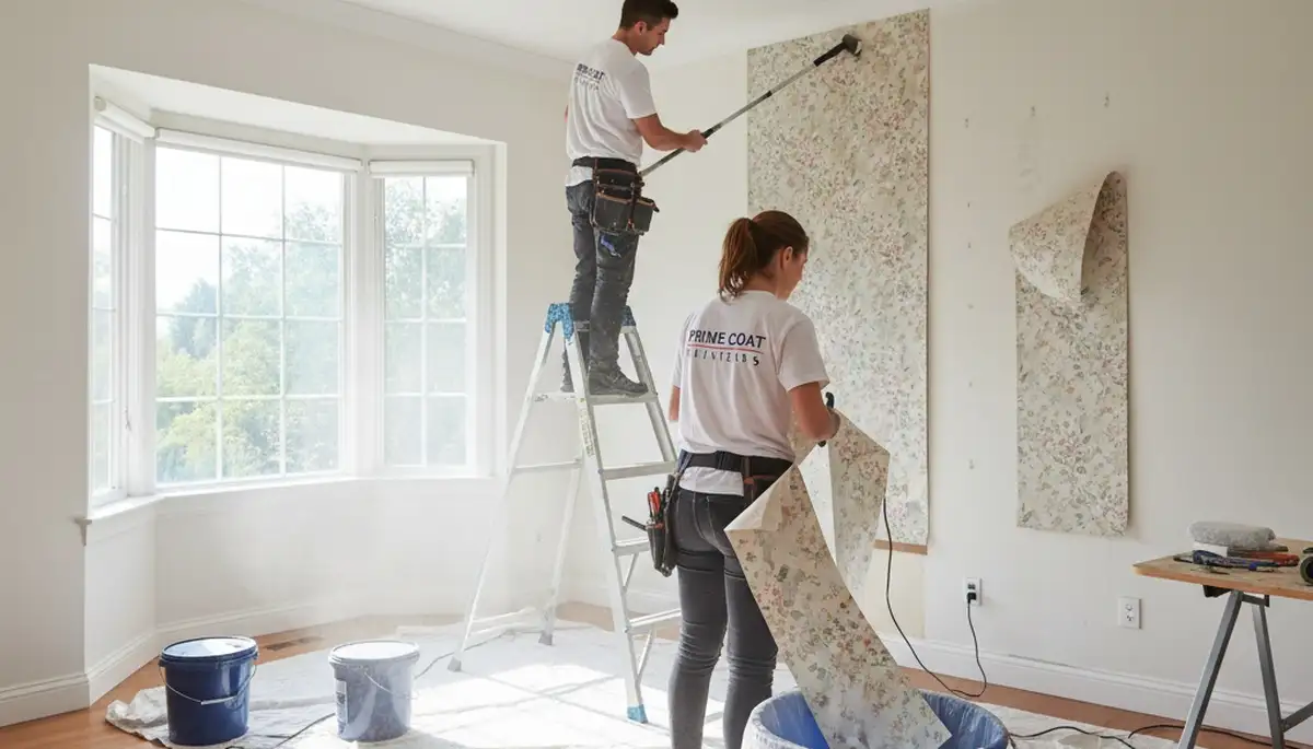 Professional wallpaper removal service in Indianapolis IN with clean surface prep and expert painters
